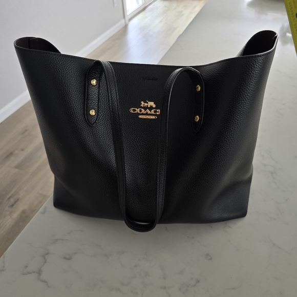 Coach Black Leather Tote Bag - Picture 5 of 10